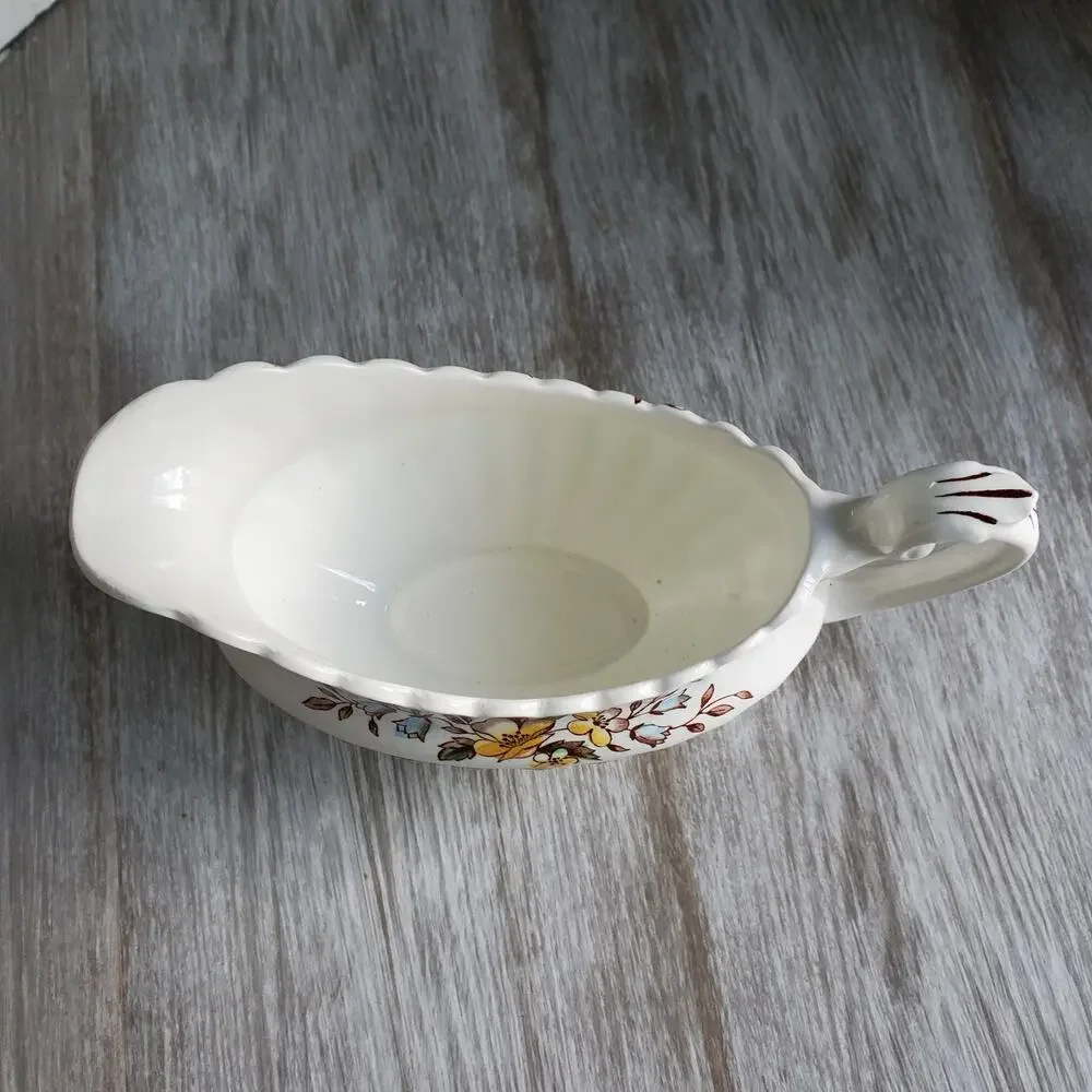 Vintage J&G Meakin Classic White Gravy Boat